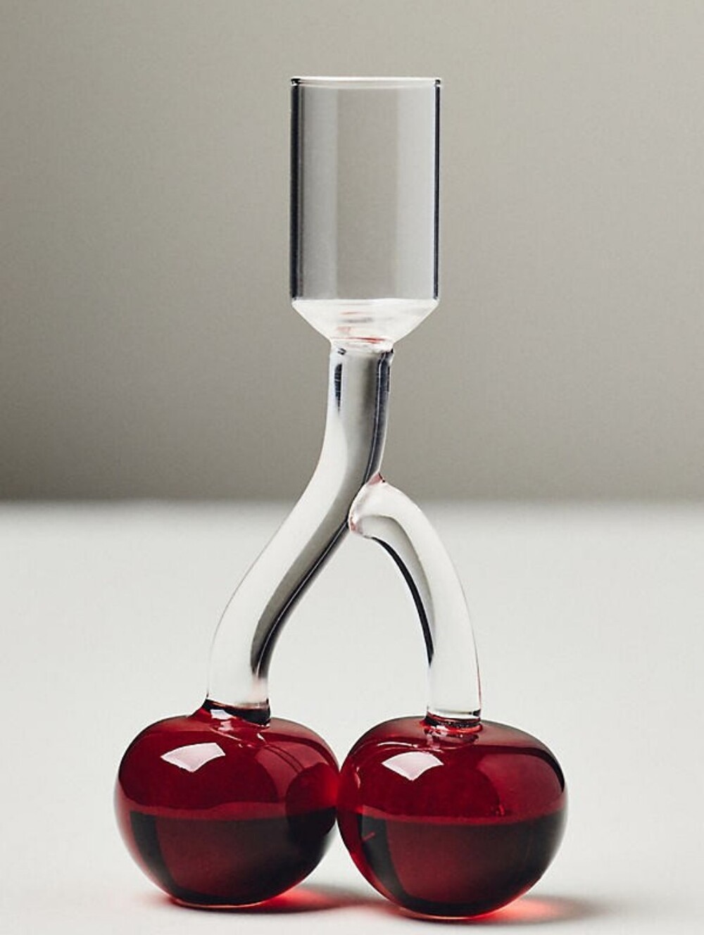 Anthropologie Ceci Glass Candle Holder Cherry